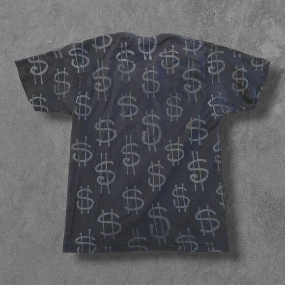 Vintage Y2k Stussy Reflective Dollar Sign Graphic Streetweat Tee Medium READ - Picture 2 of 7